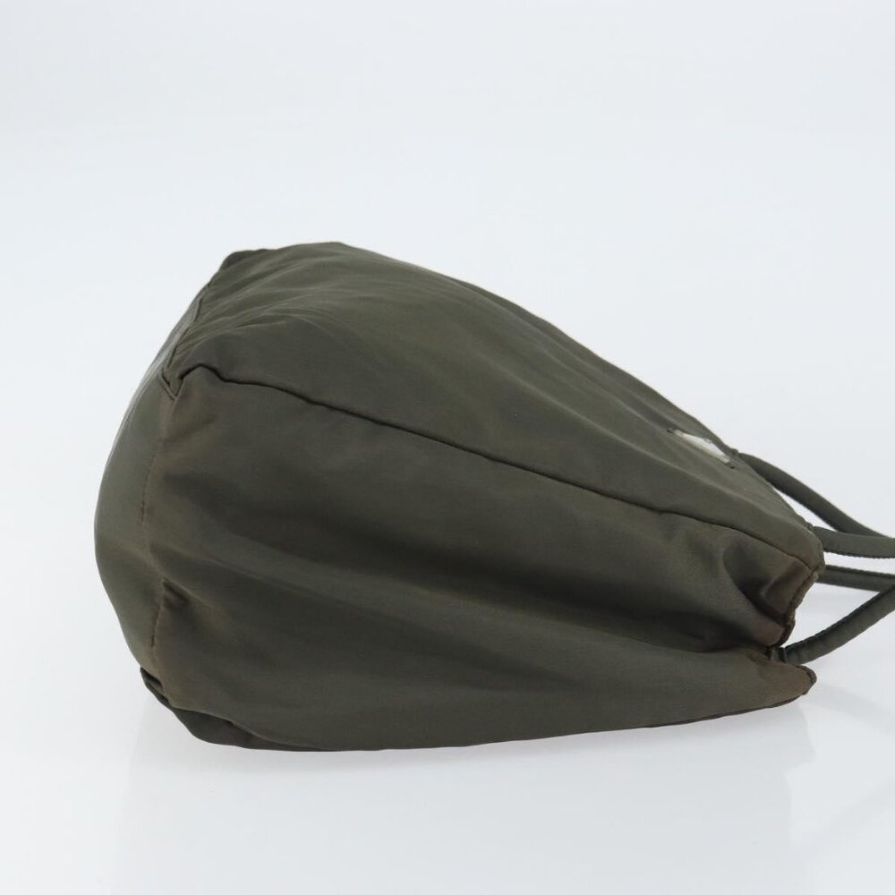 PRADA Hand Bag Nylon Khaki Silver Auth ti3533 - Picture 5 of 16